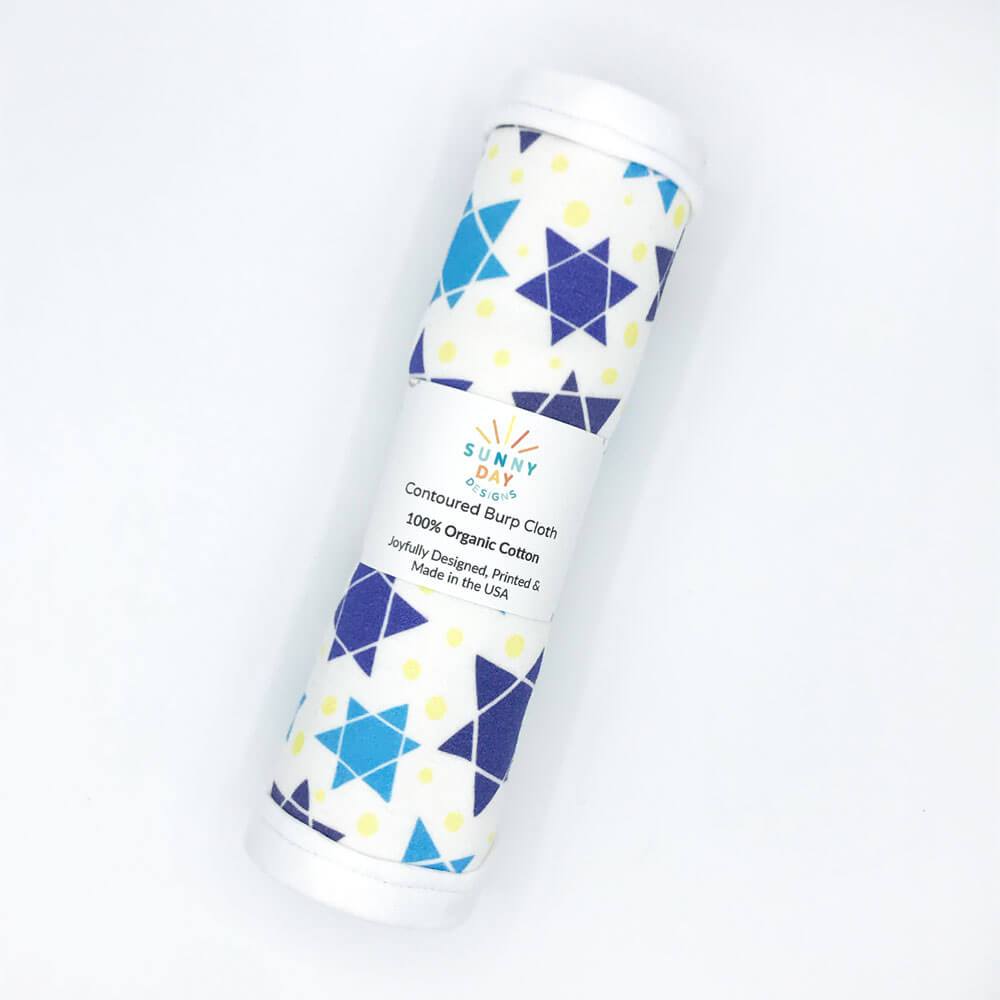 Sunny Day Designs - Star of David Burp Cloth - Organic Cotton & Organic Maple - ModernTribe