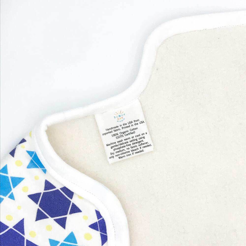 Sunny Day Designs Blankets Star Of David Burp Cloth - Organic Cotton & Organic Maple