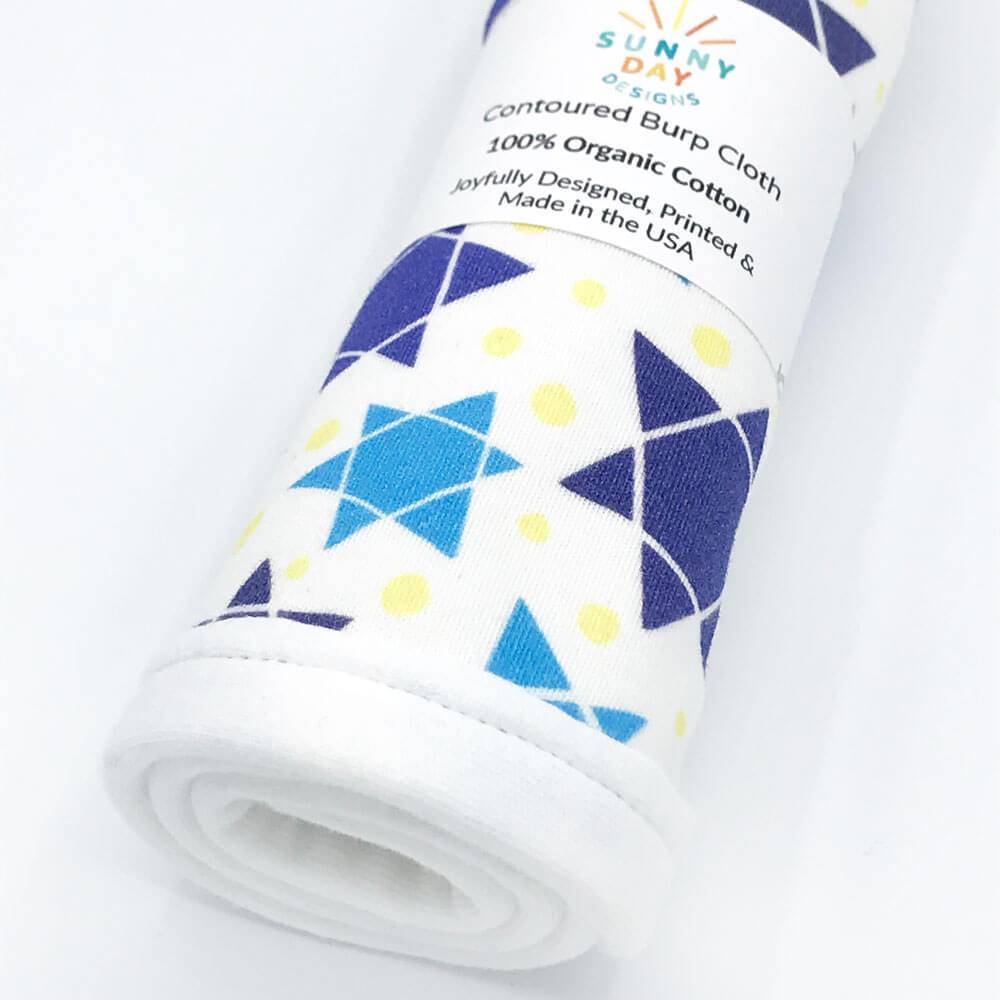 Sunny Day Designs - Star of David Burp Cloth - Organic Cotton & Organic Maple - ModernTribe