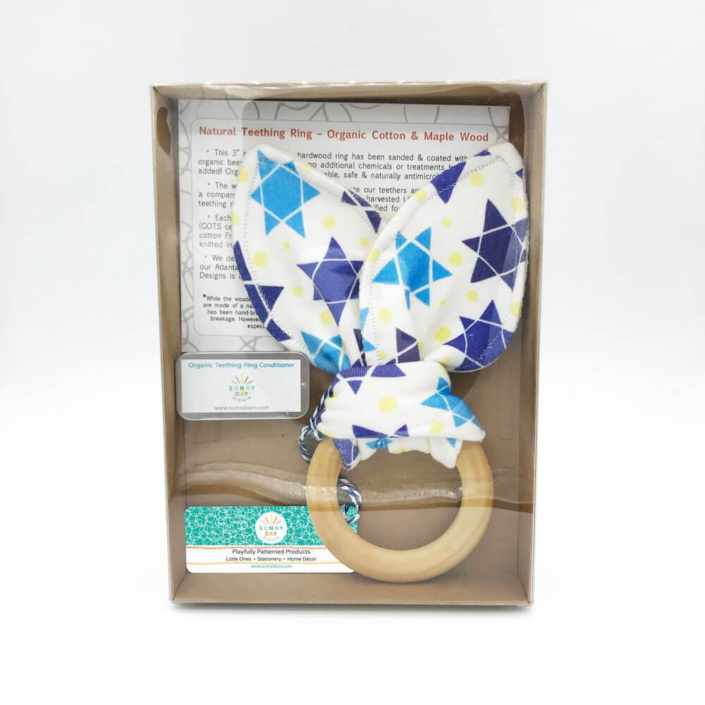 Sunny Day Designs - Star of David Teether - Organic Cotton & Organic Maple - ModernTribe