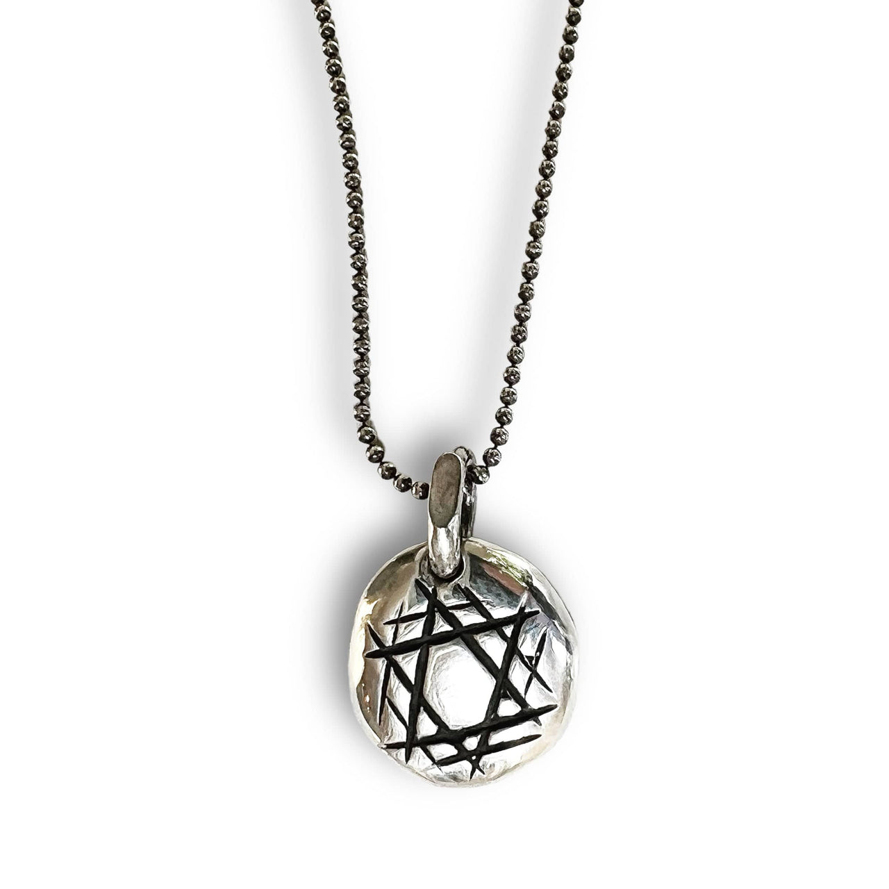 Marla Studio Necklaces Rock Star of David Pendant on Sterling Silver Chain - (Choice of Color)