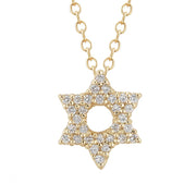 Binah Jewelry Necklaces Diamond Star Of David Necklace In Yellow Gold