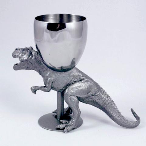 The Vanilla Studio Kiddush Cup T-Wineosaurus Rex Kiddush Cup in Antique Silver