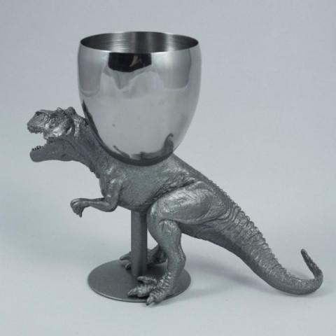 The Vanilla Studio - T - Wineosaurus Rex Kiddush Cup in Antique Silver - POS - ModernTribe