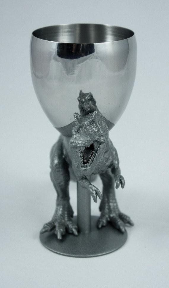 The Vanilla Studio - T - Wineosaurus Rex Kiddush Cup in Antique Silver - ModernTribe