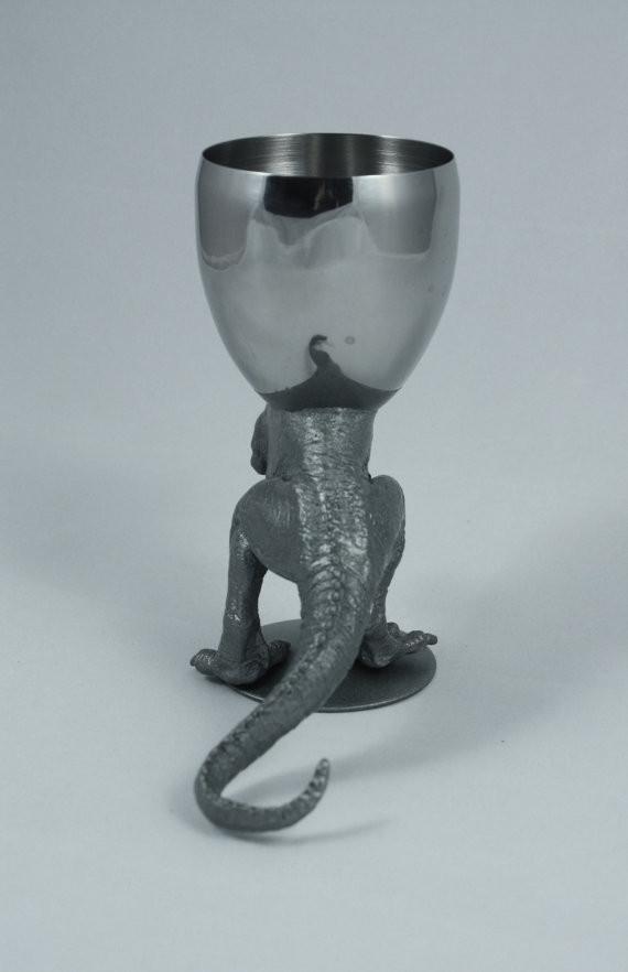 The Vanilla Studio - T - Wineosaurus Rex Kiddush Cup in Antique Silver - POS - ModernTribe