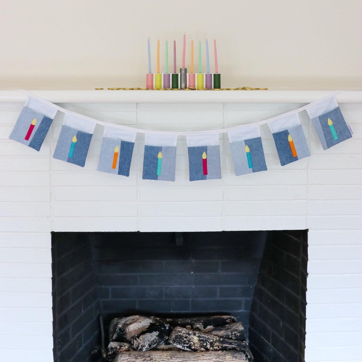 Memory Threads - Hanukkah Pocket Banner - Neon or Neutral - ModernTribe