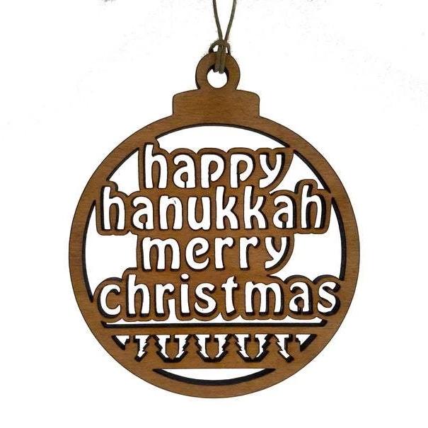 InterfaithLiving Ornament Happy Hanukkah Merry Christmas Ornament