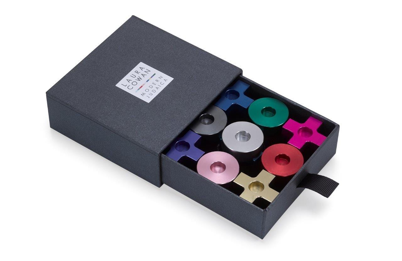 Laura Cowan - Tic Tac Toe Menorah by Laura Cowan - Rainbow - ModernTribe