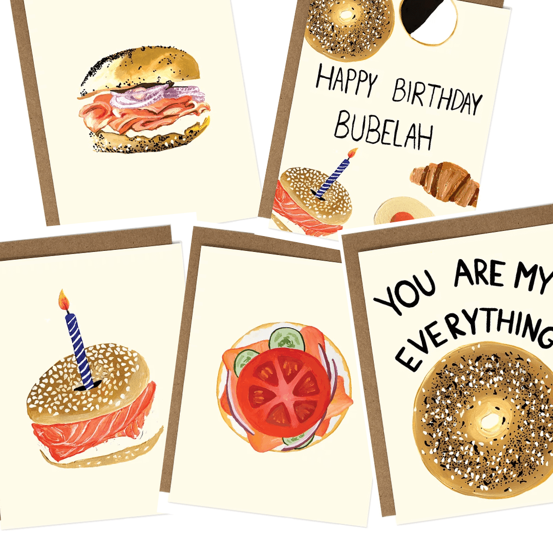 Drawn Goods Card Everything Bagels Greeting Cards, Set of 5