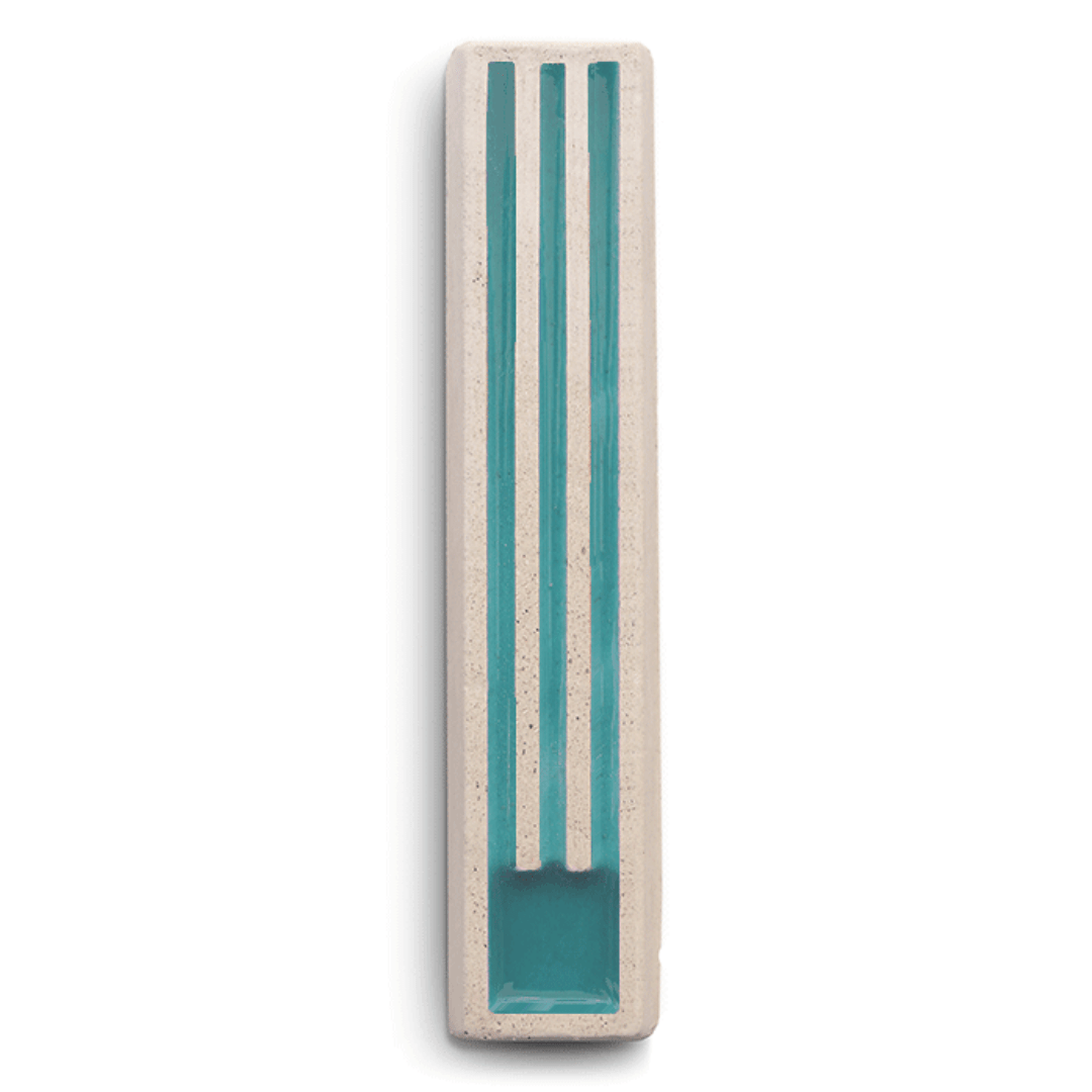ceMMent Design - Long Shin Concrete Mezuzah in Turquoise and White by ceMMent - ModernTribe