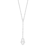Miriam Merenfeld Jewelry Necklaces Sterling Silver Joyce Hamsa With Evil Eye Lariat Necklace