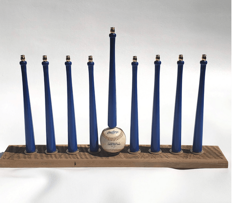 Baseballidays - Colored Bat Baseball Menorah - ModernTribe