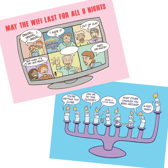 Zoom-ukkah Hanukkah Cards - Box of 4