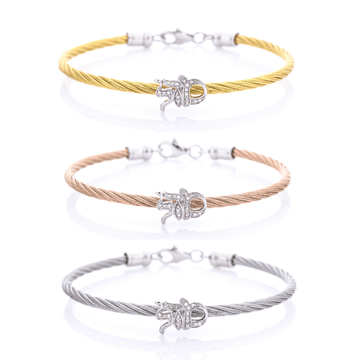 Alef Bet Bracelets Mazel Diamond Bracelet - Yellow Gold, Rose Gold or Silver