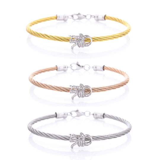 Mazel Diamond Bracelet - Yellow Gold, Rose Gold or Silver