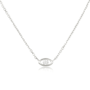 Alef Bet Necklaces White Gold Evil Eye Diamond Bezel Necklace