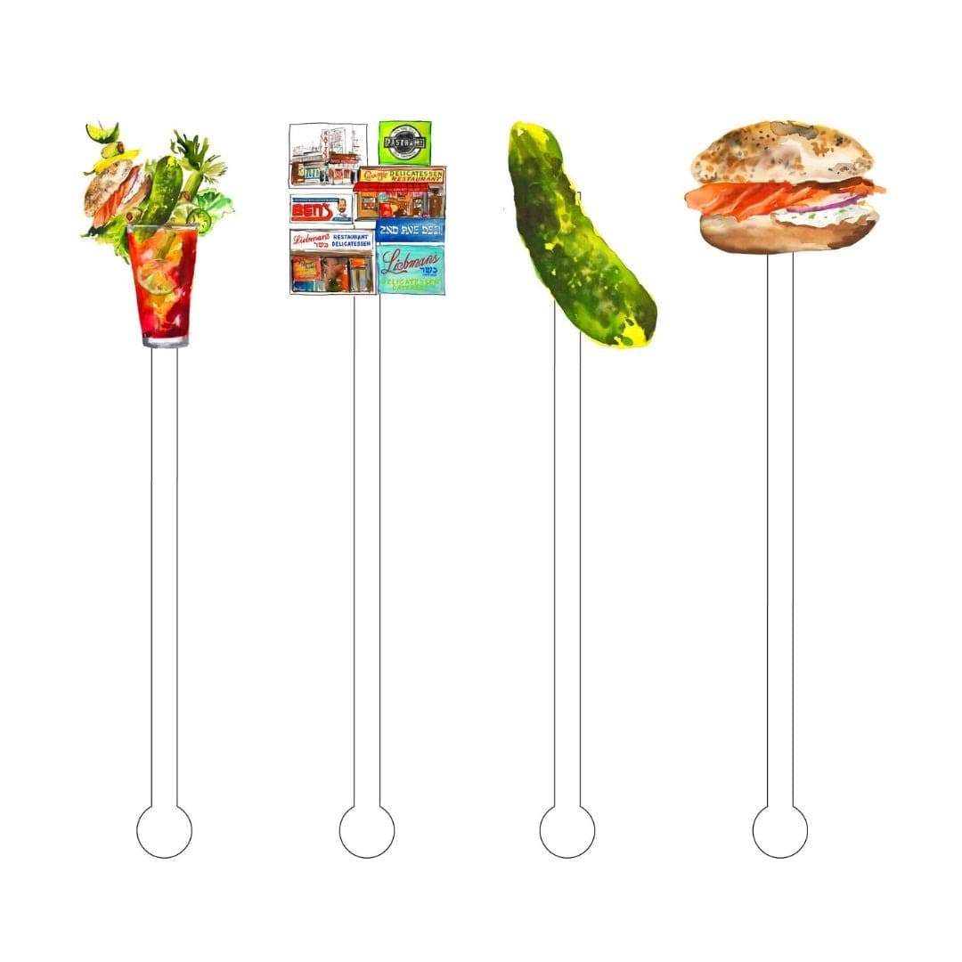 Decor Craft Tea Acrylic New York Deli Indulgence Stir Sticks