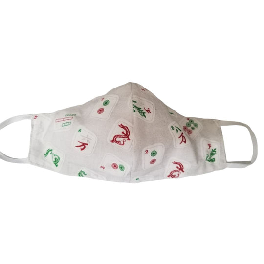 Grey Mah Jongg Face Mask - 100% Cotton