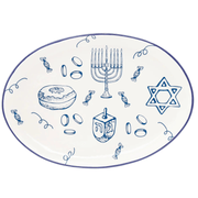 Godinger Serving Pieces Hanukkah 16" Oval Platter