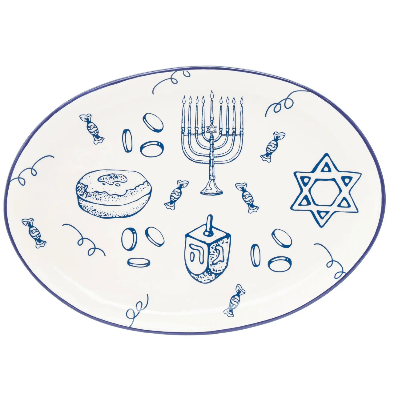 Godinger - Hanukkah Oval Platter - ModernTribe