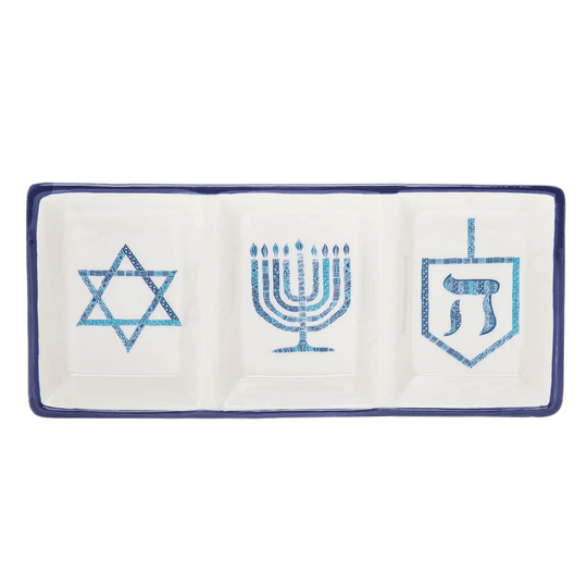 Hanukkah 3-Section Tray