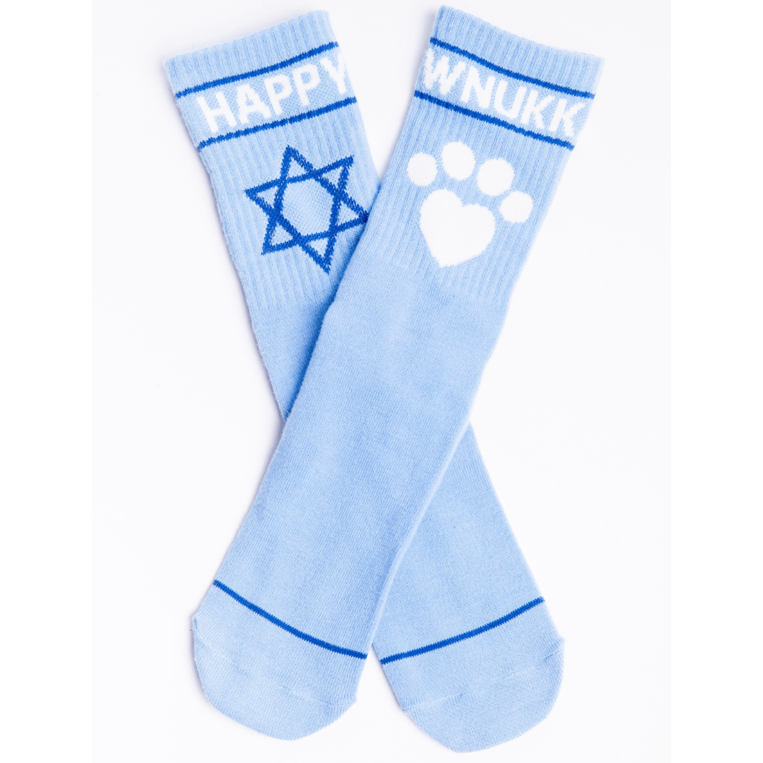 PJ Salvage Socks Blue / One Size Cozy Happy Pawnukkah Socks