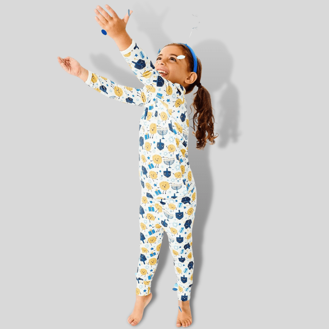 Clover Baby and Kids - Baby and Kids Long Sleeve Hanukkah Pajamas Set - (12M - 6T) - ModernTribe