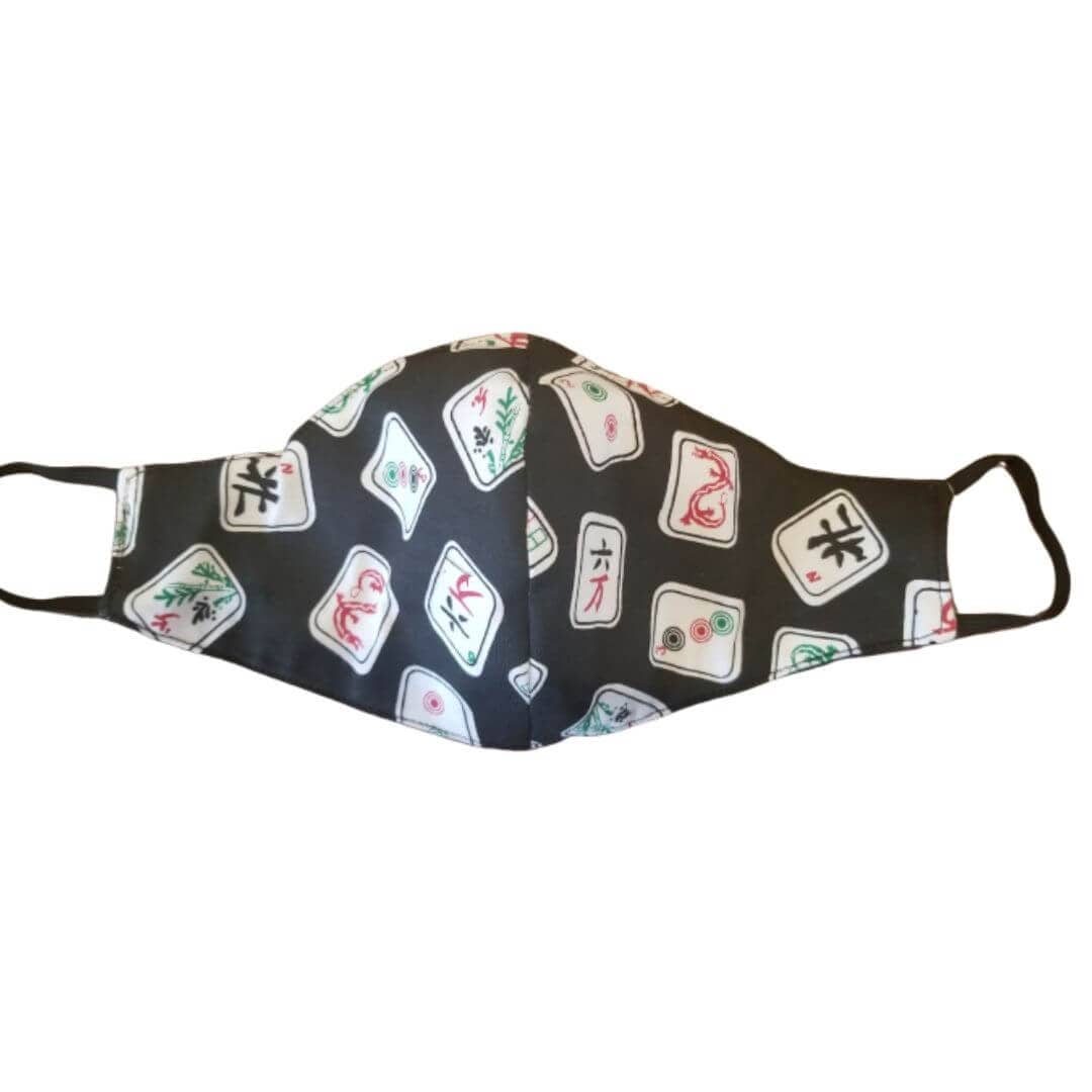 Davida - Black Mah Jongg Face Mask - 100% Cotton - ModernTribe