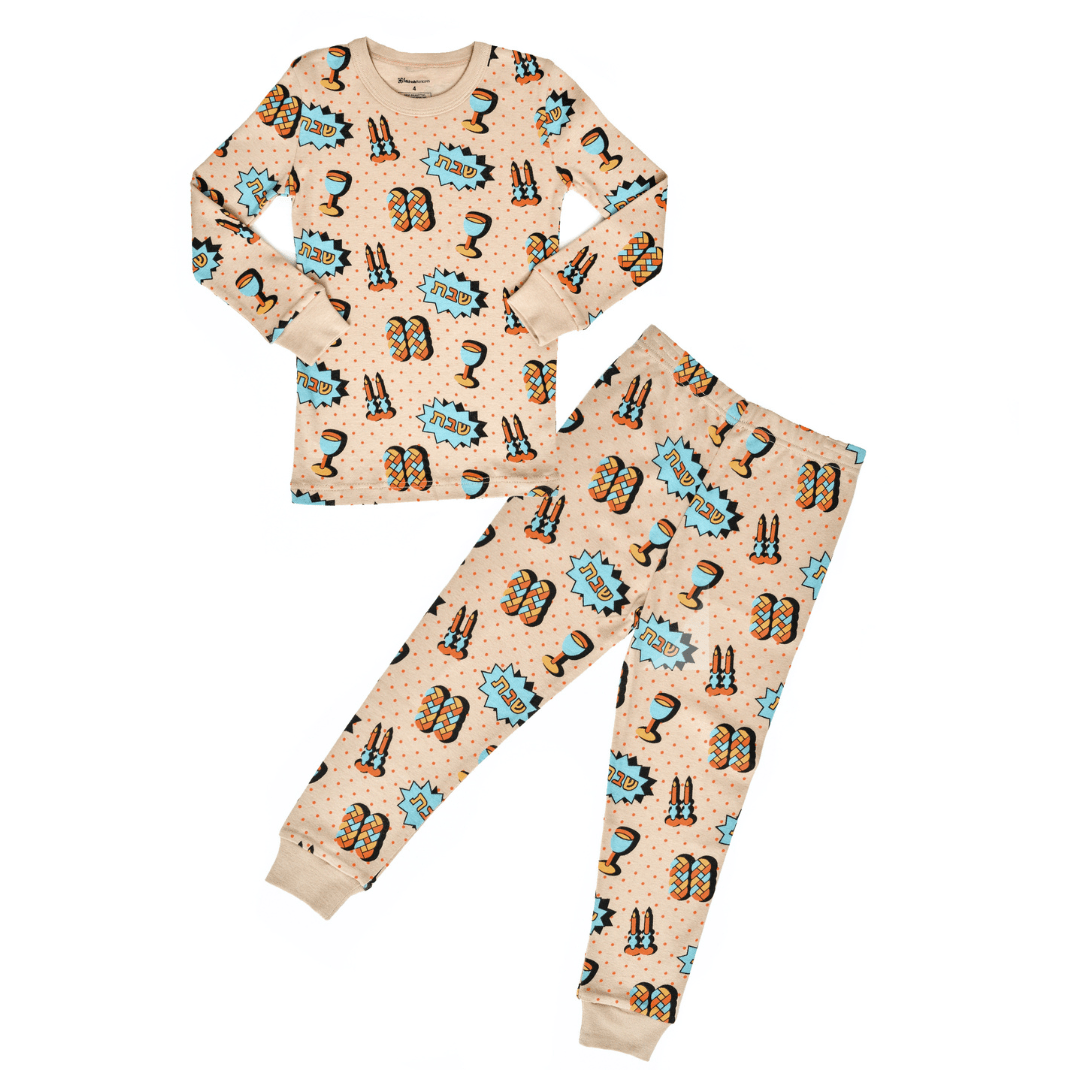 Midrash Manicures Pajamas Shabbat Pop Art  Pajamas, Kids Unisex Sizes 2T - 12