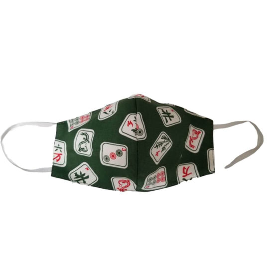 Green Mah Jongg Face Mask - 100% Cotton