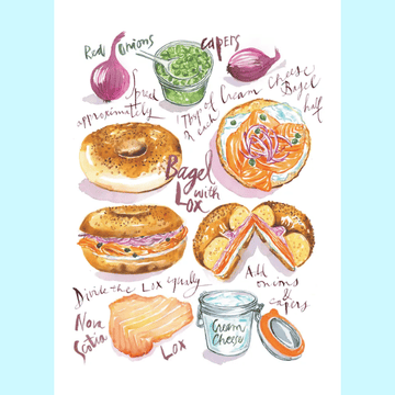 Shana Colwes Tea Towels Bagel with Lox Kitchen Towel