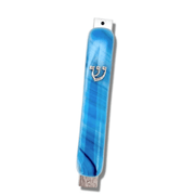 Shevi B Glass Creations Mezuzahs Fused Glass Shabbat Mezuzah Case - Blue
