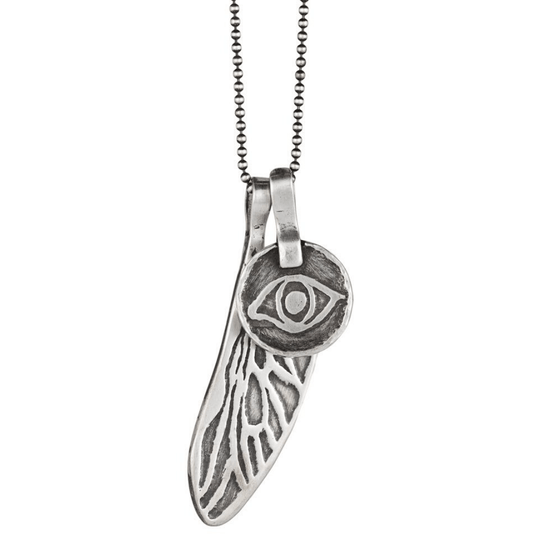 Wing and a Prayer + Blink of an Eye Necklace by Marla Studio - Sterling Silver or Bronze