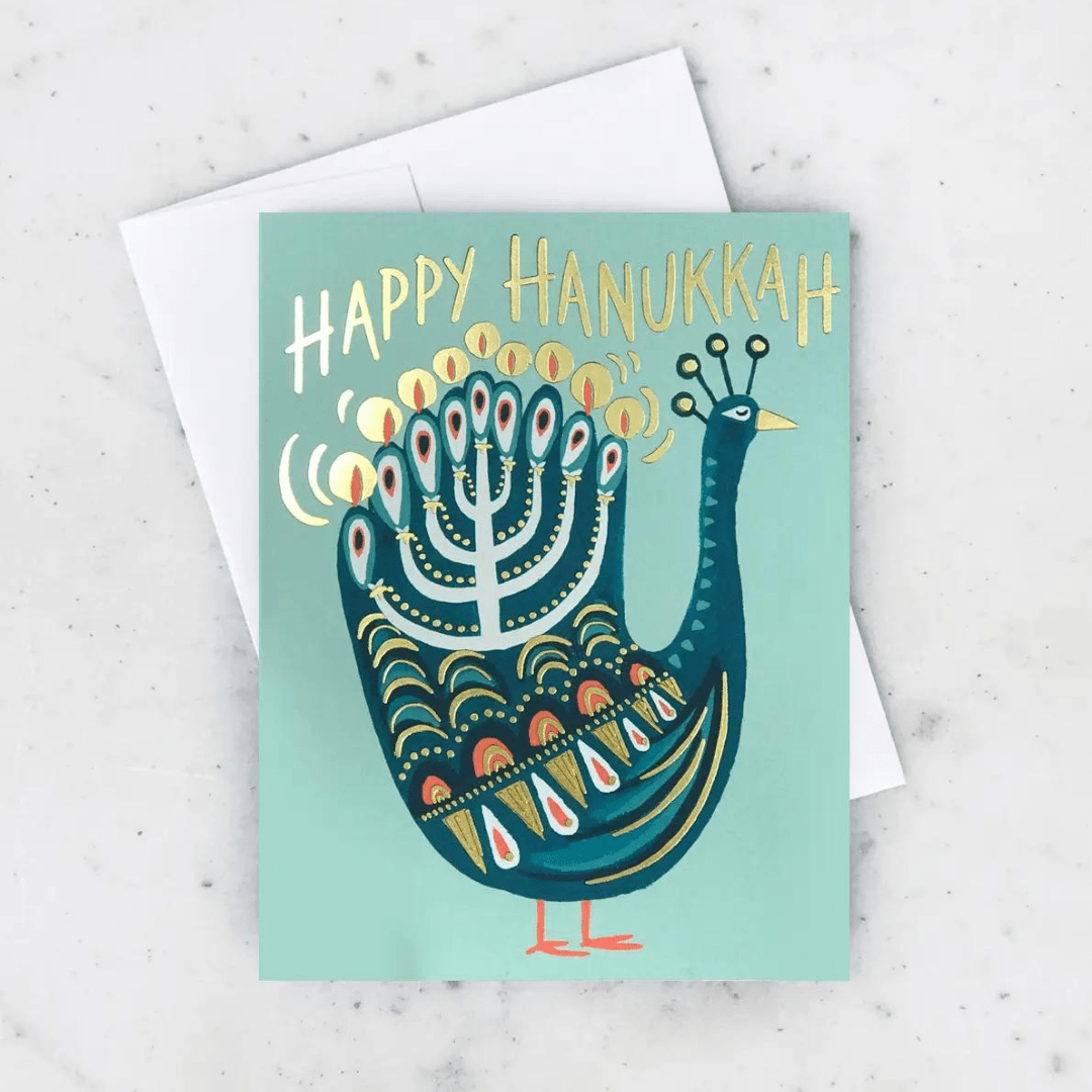 Party Mountain Paper co. Cards Hanukkah Peacock Card - Box of 8