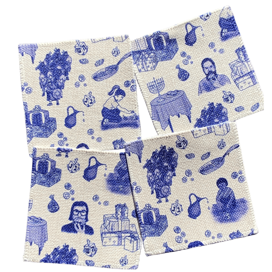 Mrs. Meshugga - Hanukkah Toile Cocktail Napkins - ModernTribe