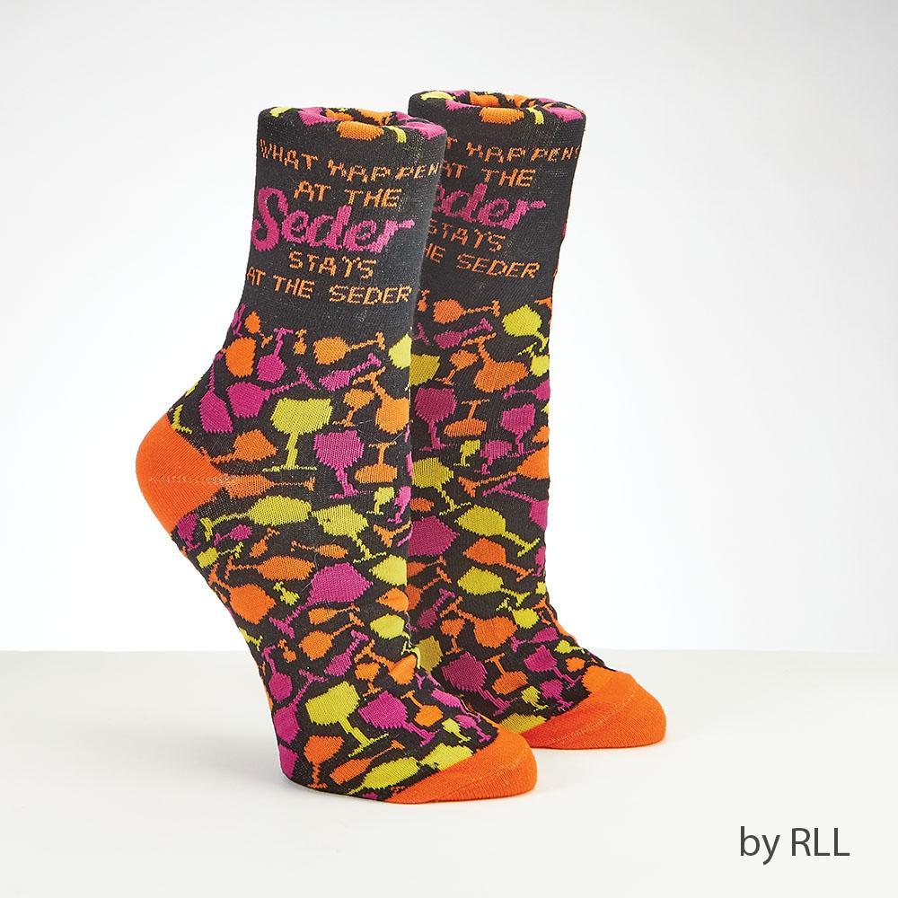 Rite Lite Socks Gray / One Size What Happens at the Seder Stays at the Seder Adult Crew Socks