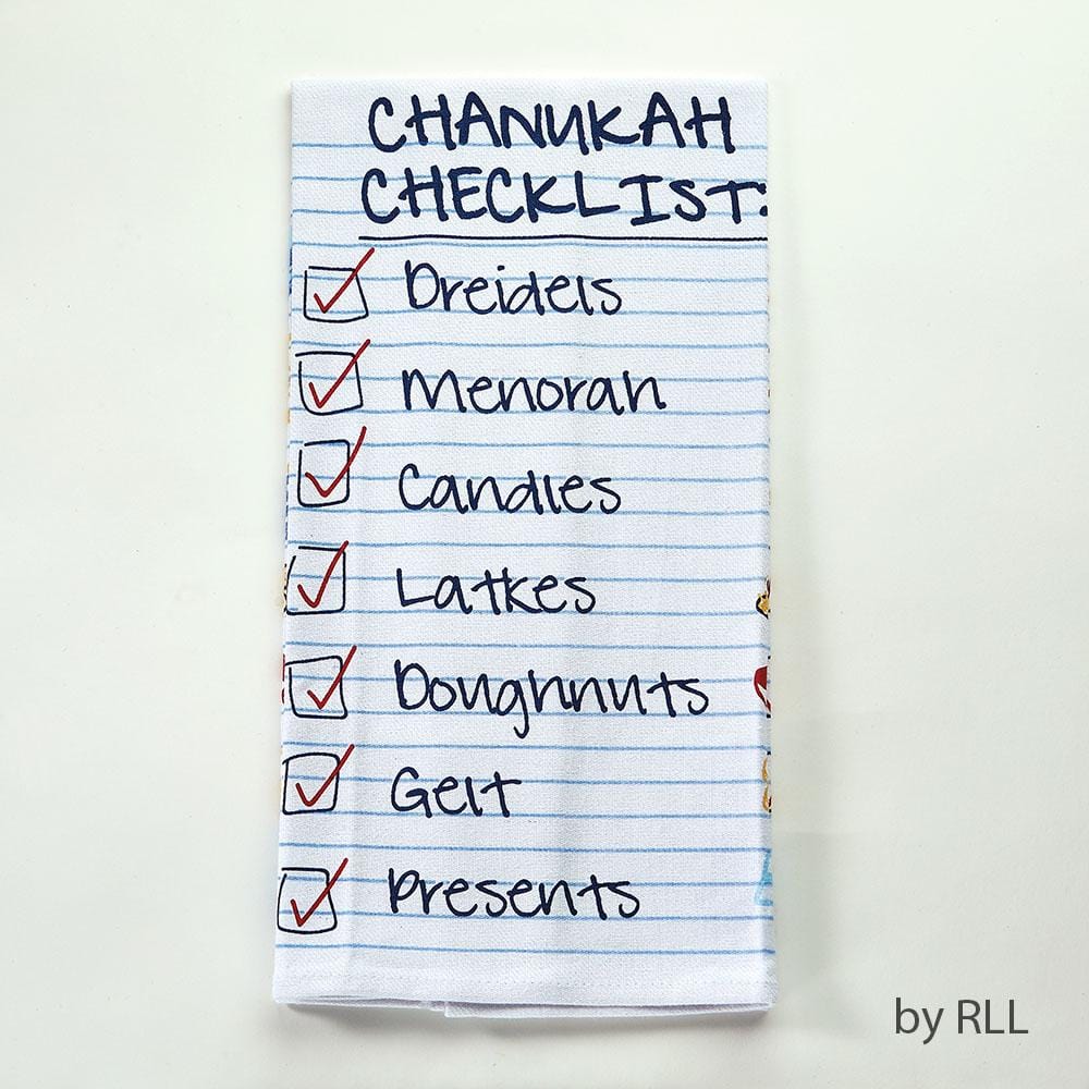 Rite Lite Tea Towels Chanukah Checklist Tea Towel