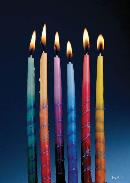 Handcrafted Rainbow Hanukkah Candles