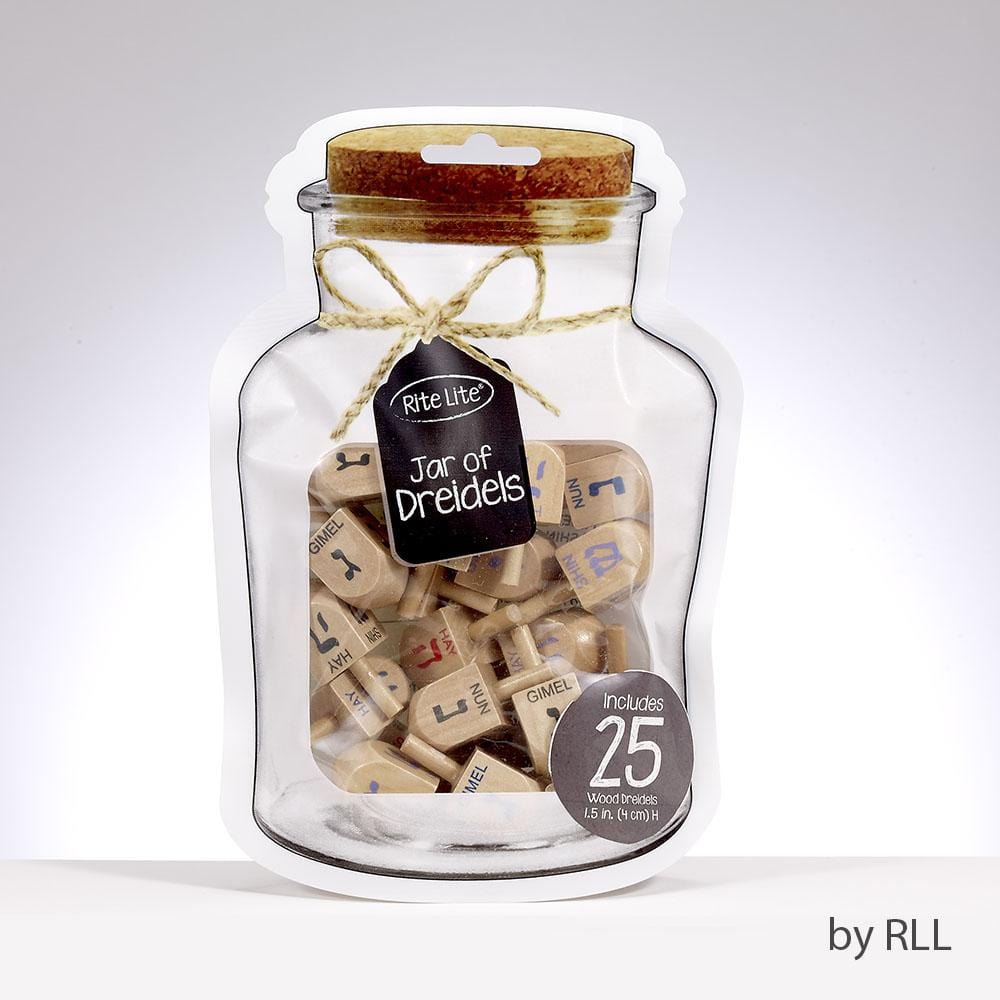 Rite Lite - Jar of Dreidels - 25 Small Wood Dreidels - ModernTribe