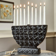 Rite Lite Menorahs Default Black Geometric Hand-Painted Ceramic Menorah