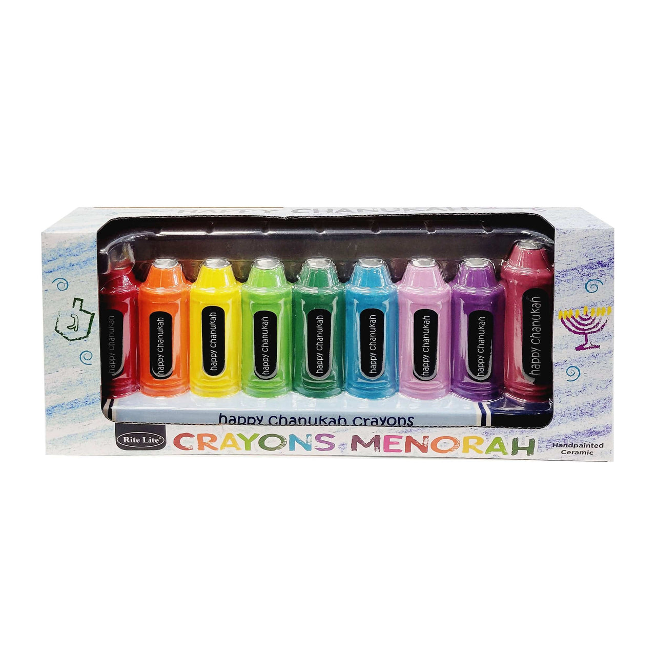 Rite Lite - Crayons Hand Painted Ceramic Menorah - ModernTribe