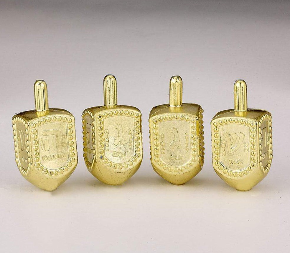 Rite Lite Dreidels "Jar" of Dreidels, 25 Metallic Gold Dreidels, by Rita Lite