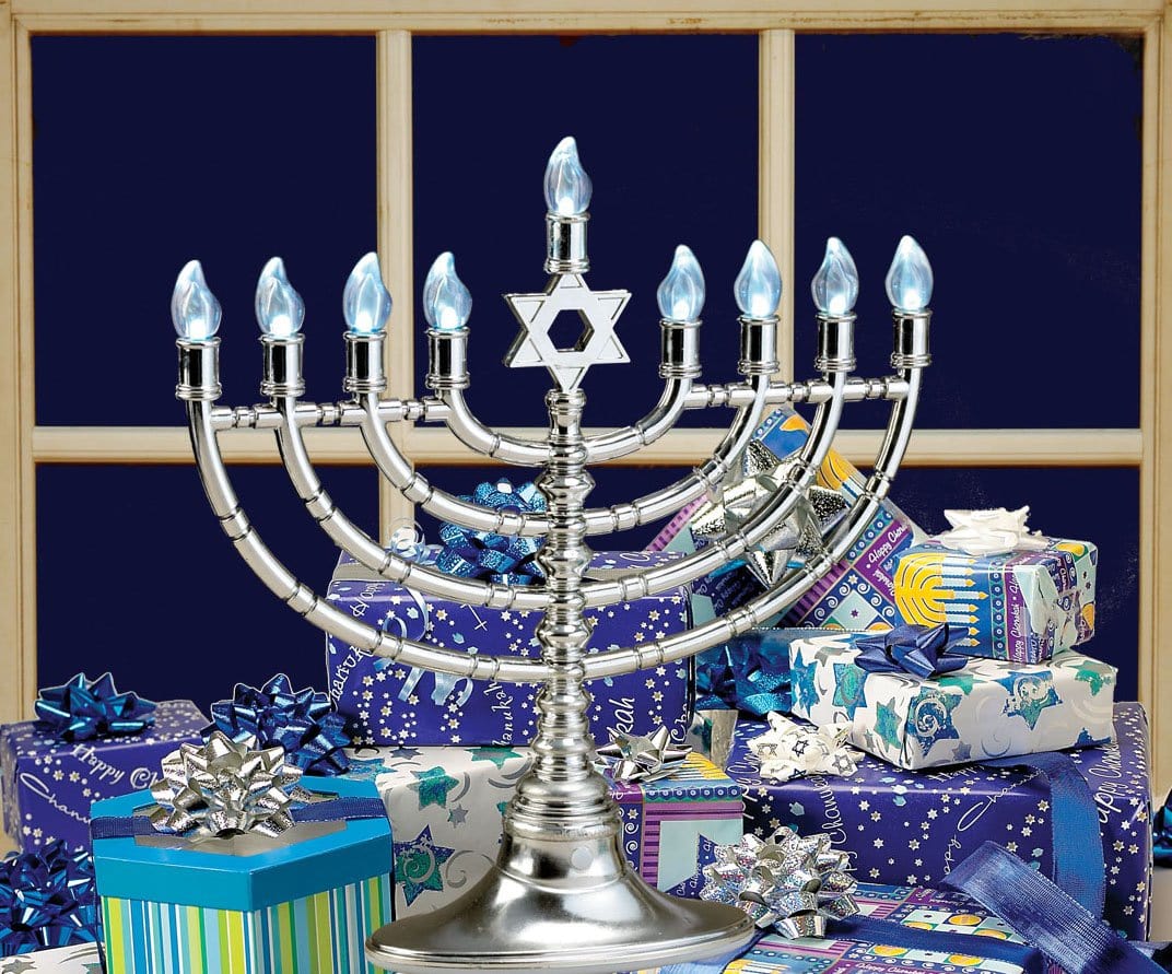 Rite Lite Menorahs Silvertone Electric LED Menorah