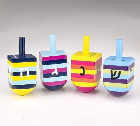 Striped Multicolor Hand-Painted Dreidels