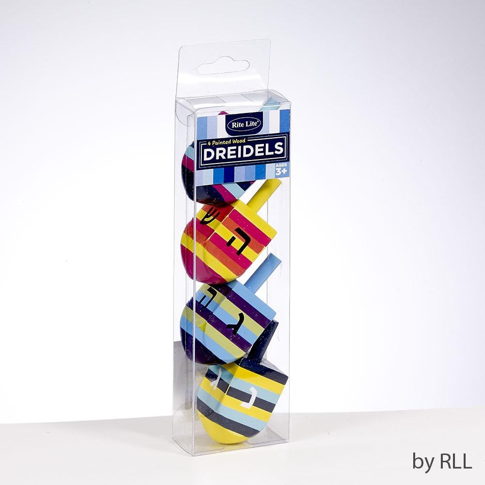 Rite Lite Dreidels Striped Multicolor Hand Painted Dreidels by Rita Light