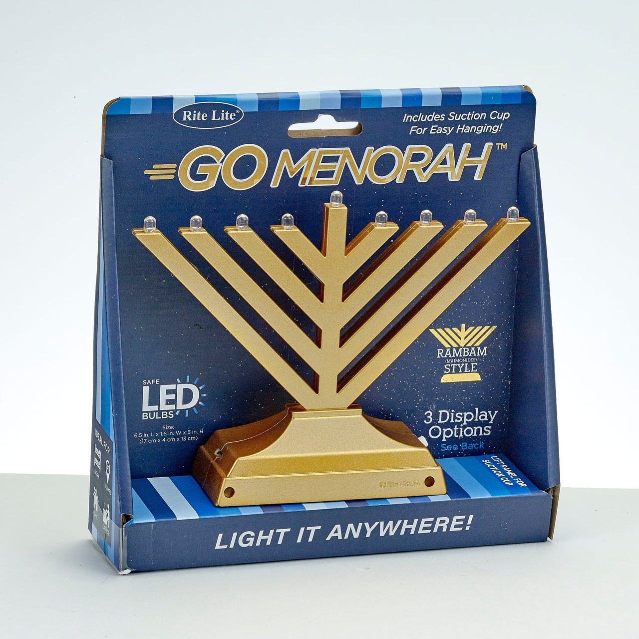 Rite Lite - Rambam Style "Go Menorah"™ - Gold - ModernTribe