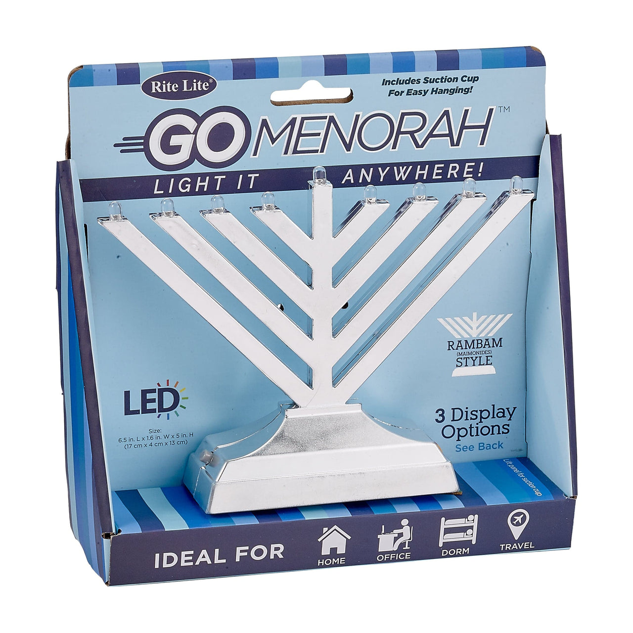 Rite Lite - Rambam Style "Go Menorah"™ - Silver - ModernTribe