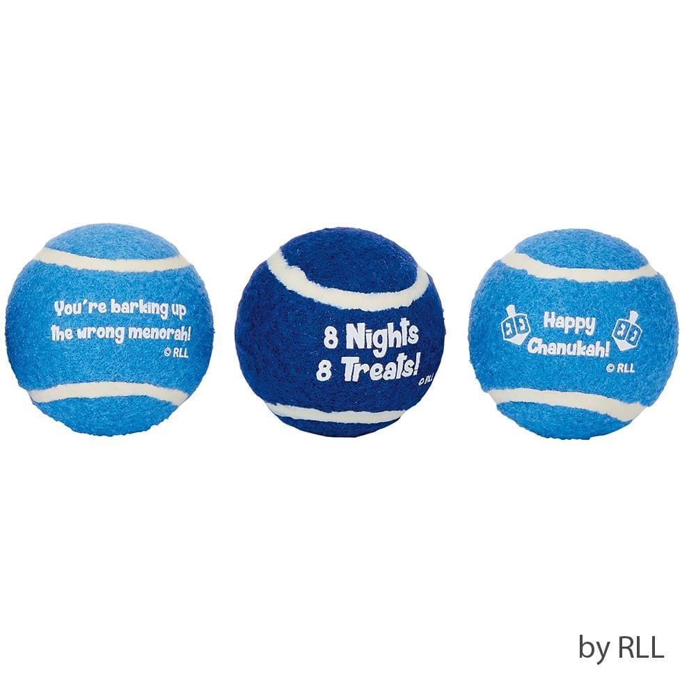 Rite Lite - Chewdaica Set of 3 Chanukah Dog Tennis Balls - ModernTribe