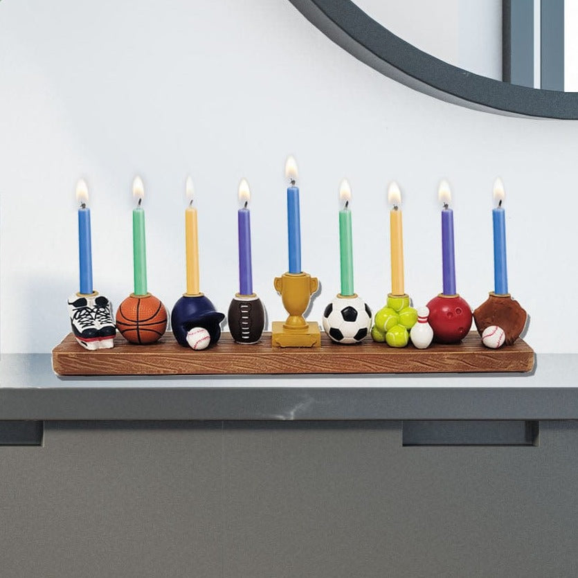 Rite Lite Menorahs Sports Hand-Painted Menorah